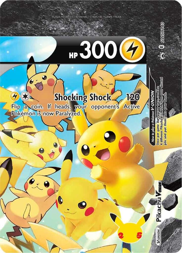 Pikachu V-Union SWSH140, Sword & Shield Promos, Holo, English Pokémon TCG card