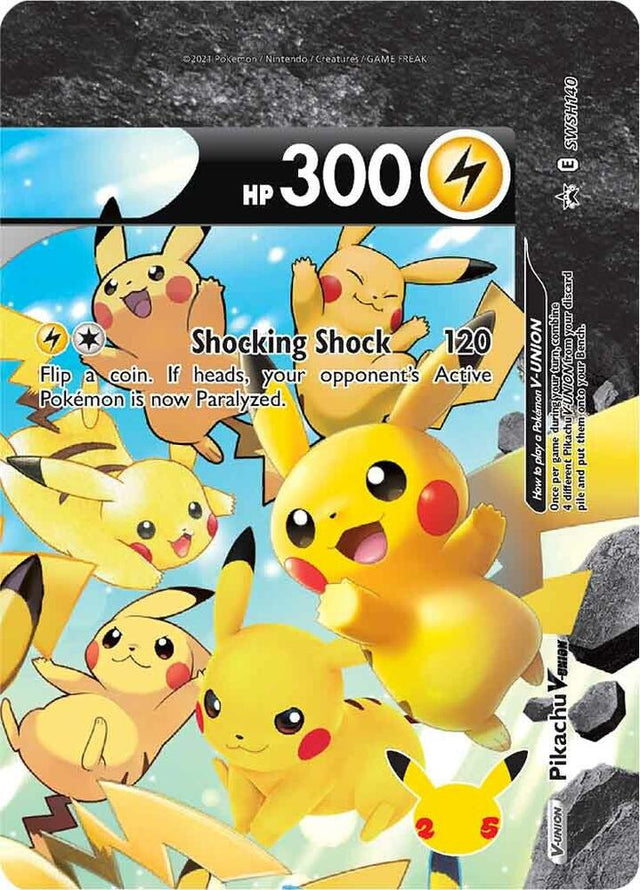 Pikachu V-Union SWSH140, Sword & Shield Promos, Holo, English Pokémon TCG card
