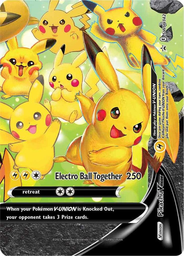 Pikachu V-Union SWSH142, Sword & Shield Promos, Holo, English Pokémon TCG card