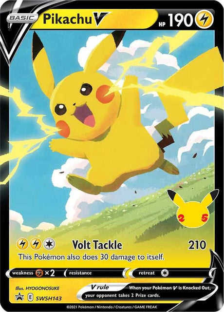 Pikachu V SWSH143, Sword & Shield Promos, Holo, English Pokémon TCG card