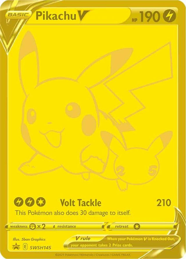 Pikachu V SWSH145, Sword & Shield Promos, Holo, English Pokémon TCG card