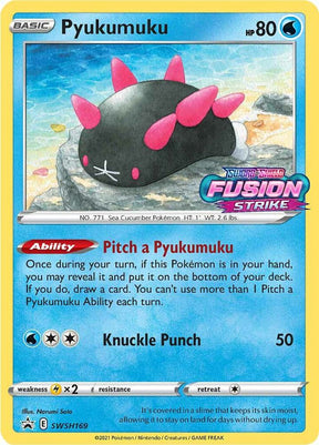 Pyukumuku (Prerelease) SWSH169, Sword & Shield Promos, Holo, English Pokémon TCG card