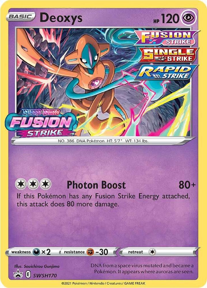 Deoxys (Prerelease) SWSH170, Sword & Shield Promos, Holo, English Pokémon TCG card