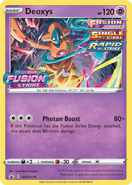 Deoxys (Prerelease) SWSH170, Sword & Shield Promos, Holo, English Pokémon TCG card