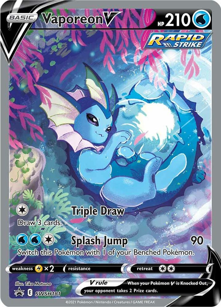 Vaporeon V SWSH181, Sword & Shield Promos, Holo, English Pokémon TCG card