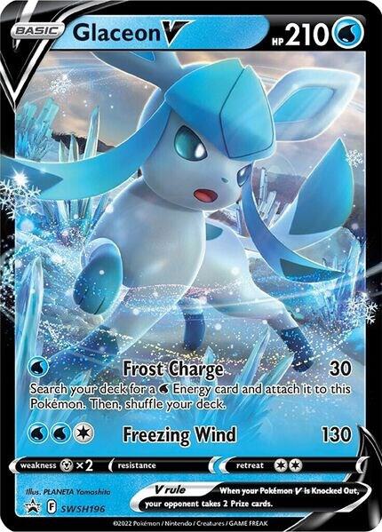Glaceon V SWSH196, Sword & Shield Promos, Holo, English Pokémon TCG card