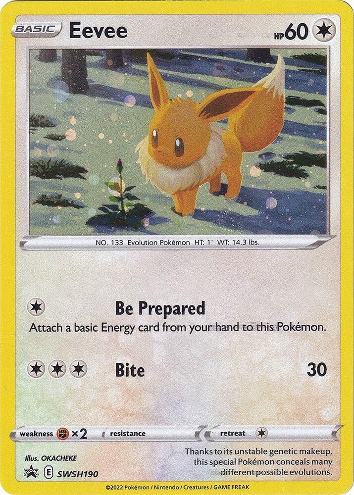 Eevee SWSH190, Sword & Shield Promos, Holo, English Pokémon TCG card