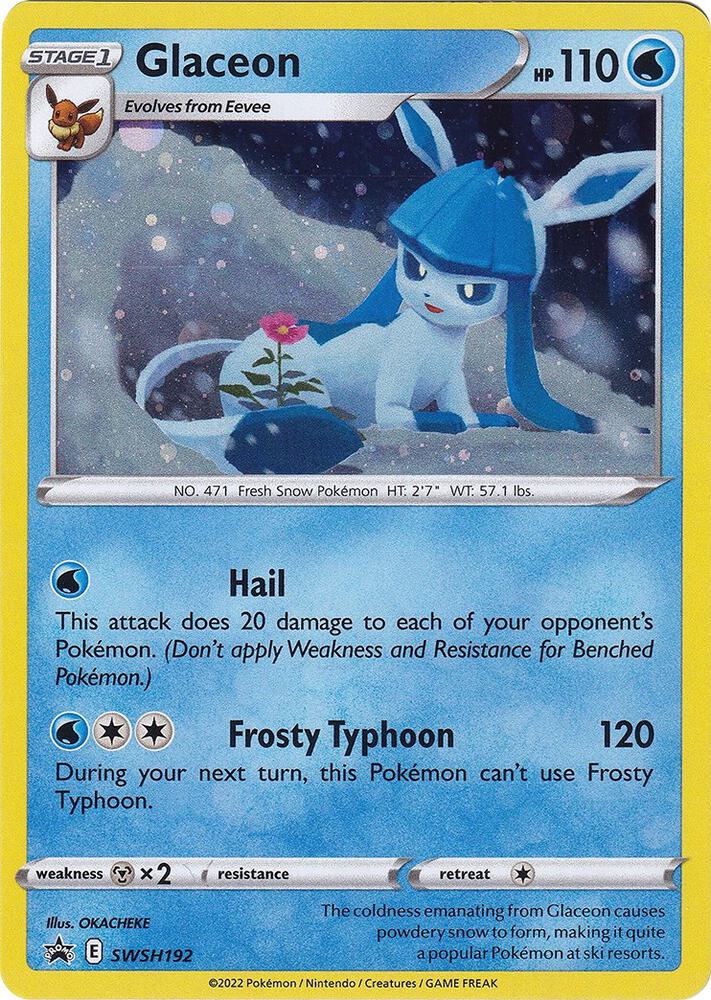 Glaceon SWSH192, Sword & Shield Promos, Holo, English Pokémon TCG card