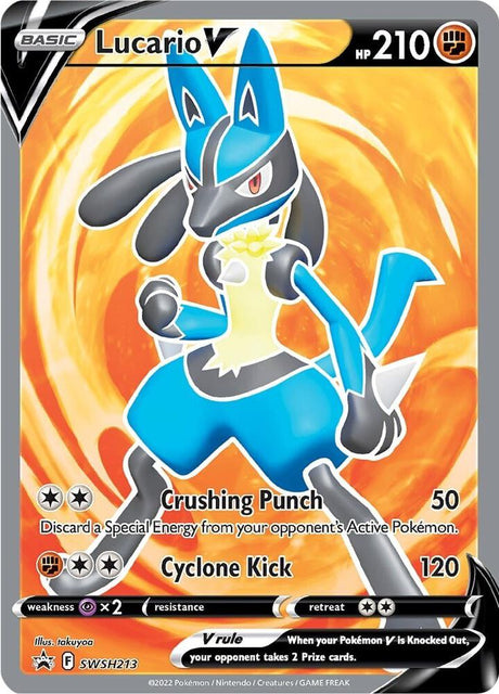 Lucario V SWSH213, Sword & Shield Promos, Holo, English Pokémon TCG card