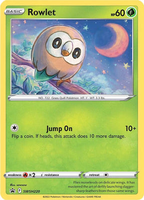 Rowlet SWSH220, Sword & Shield Promos, Holo, English Pokémon TCG card
