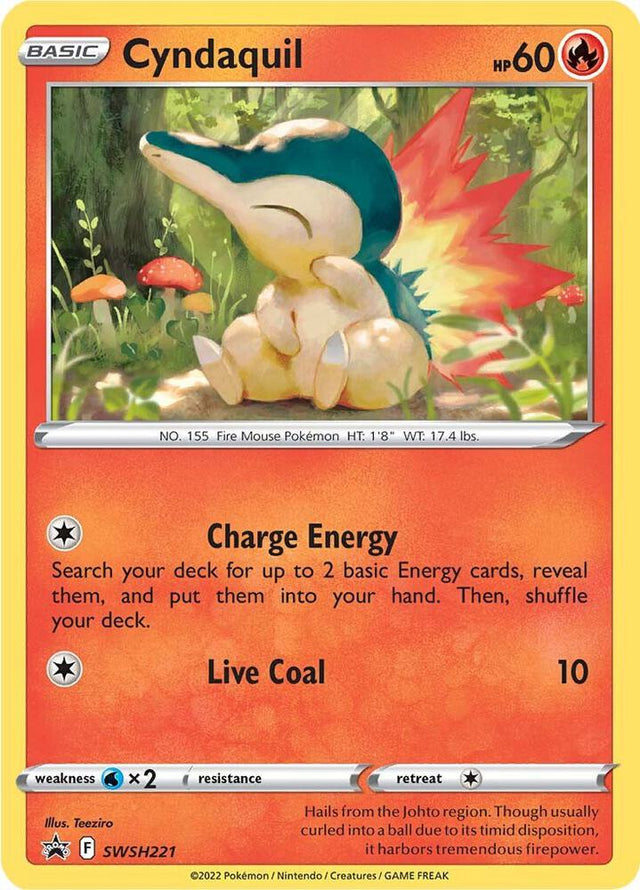 Cyndaquil SWSH221, Sword & Shield Promos, Holo, English Pokémon TCG card