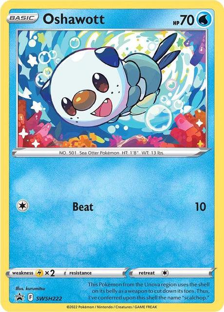 Oshawott SWSH222, Sword & Shield Promos, Holo, English Pokémon TCG card