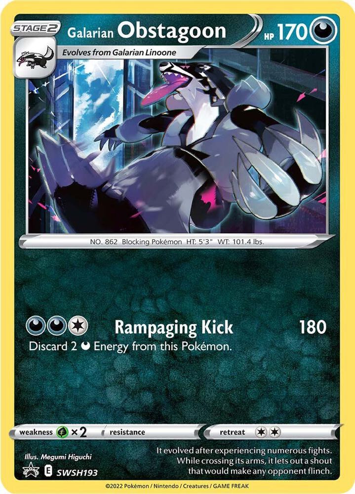 Galarian Obstagoon SWSH193, Sword & Shield Promos, Normal, English Pokémon TCG card