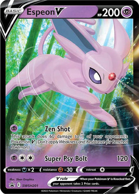 Espeon V SWSH201, Sword & Shield Promos, Holo, English Pokémon TCG card