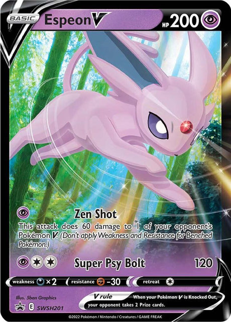 Espeon V SWSH201, Sword & Shield Promos, Holo, English Pokémon TCG card