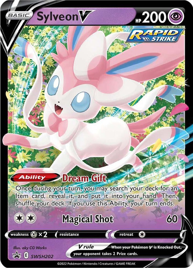 Sylveon V SWSH202, Sword & Shield Promos, Holo, English Pokémon TCG card