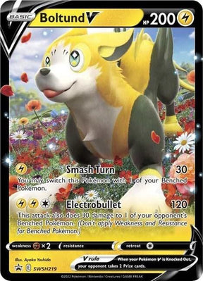 Boltund V SWSH219, Sword & Shield Promos, Holo, English Pokémon TCG card