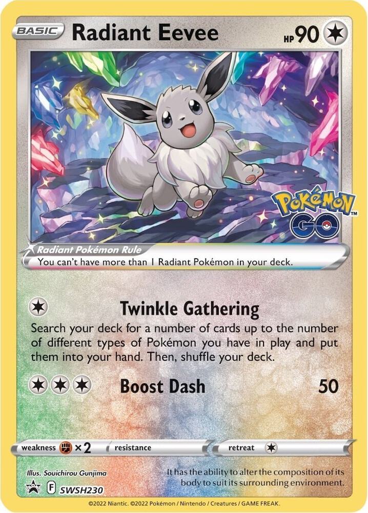 Radiant Eevee SWSH230, Sword & Shield Promos, Holo, English Pokémon TCG card