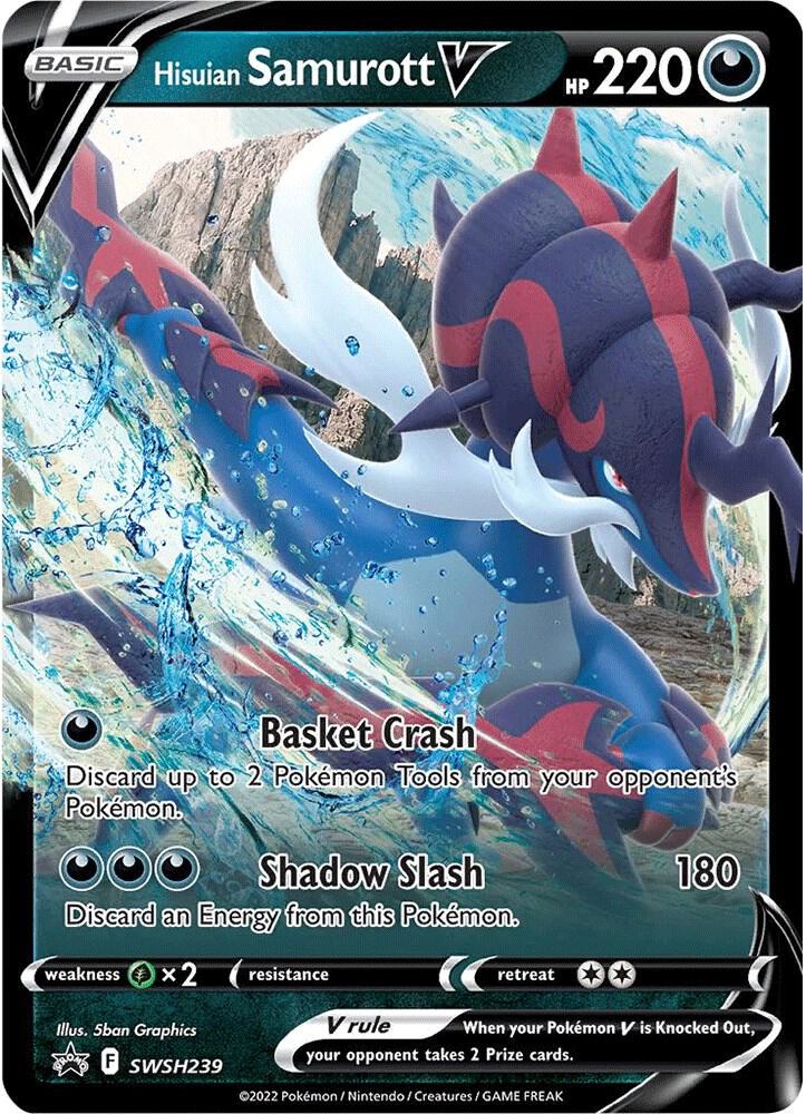 Hisuian Samurott V SWSH239, Sword & Shield Promos, Holo, English Pokémon TCG card