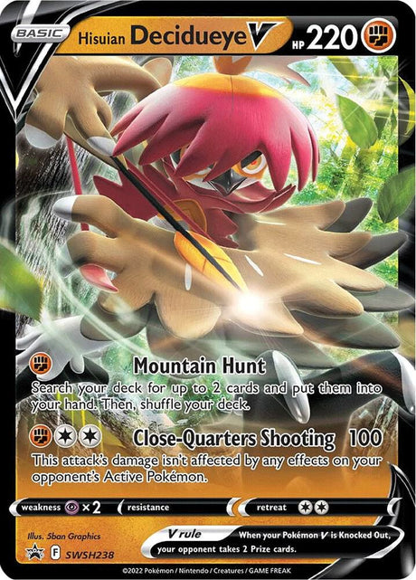 Hisuian Decidueye V SWSH238, Sword & Shield Promos, Holo, English Pokémon TCG card