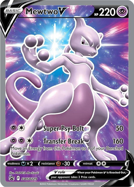 Mewtwo V SWSH229, Sword & Shield Promos, Holo, English Pokémon TCG card