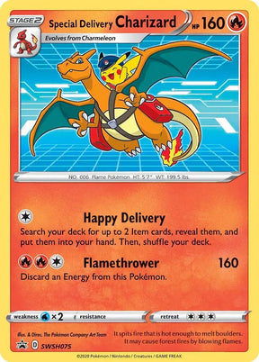 Special Delivery Charizard SWSH075, Sword & Shield Promos, Holo, English Pokémon TCG card