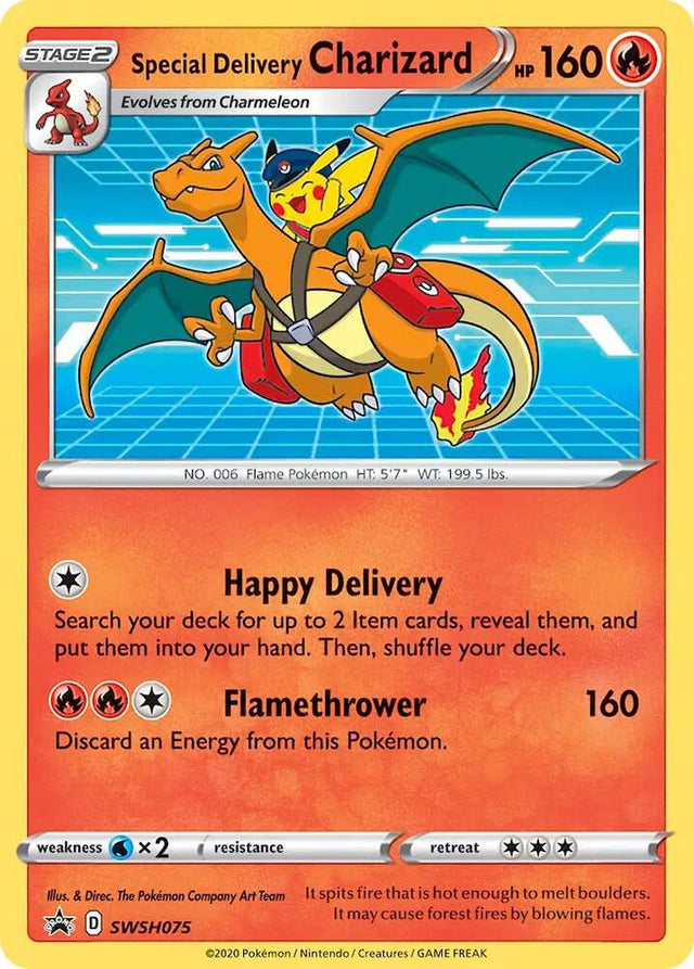 Special Delivery Charizard SWSH075, Sword & Shield Promos, Holo, English Pokémon TCG card