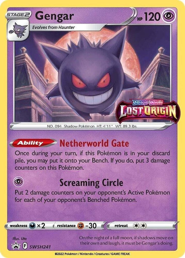 Gengar (Prerelease) SWSH241, Sword & Shield Promos, Holo, English Pokémon TCG card