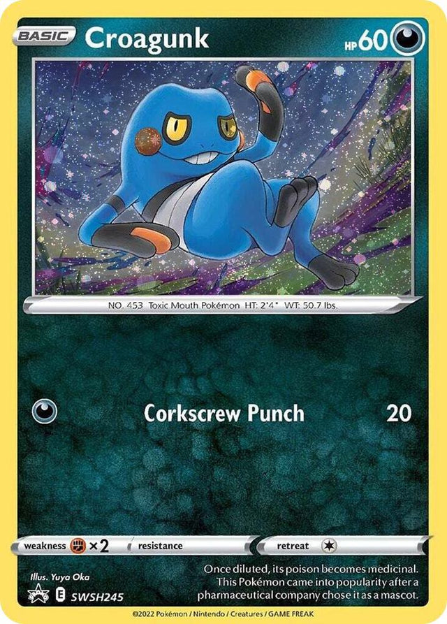 Croagunk (Cosmos Holo) SWSH245, Sword & Shield Promos, Holo, English Pokémon TCG card