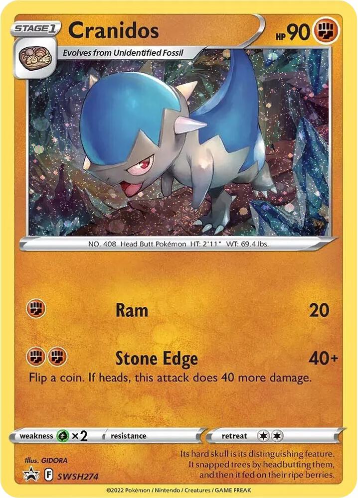 Cranidos SWSH274, Sword & Shield Promos, Holo, English Pokémon TCG card