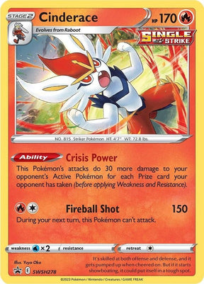 Cinderace SWSH278, Sword & Shield Promos, Holo, English Pokémon TCG card