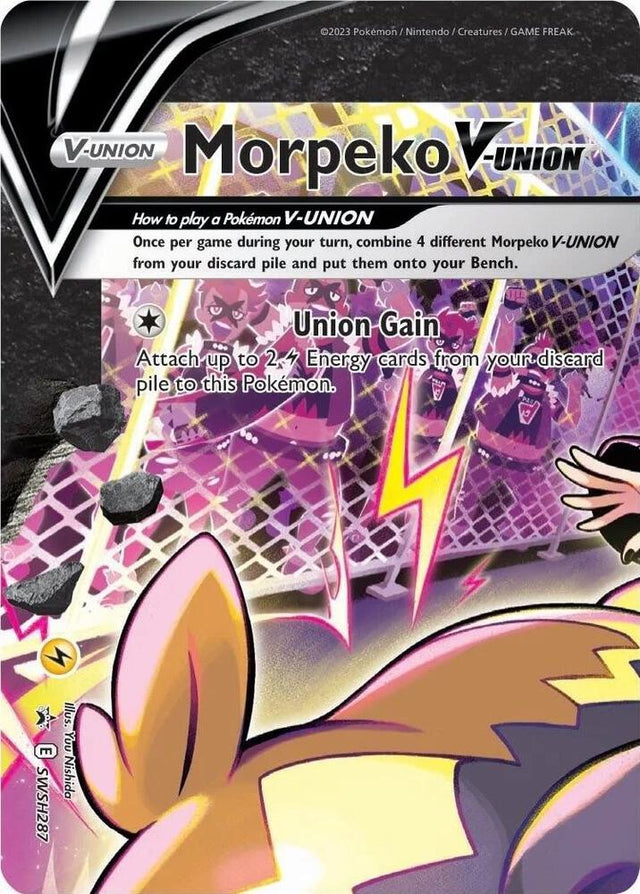 Morpeko V-Union SWSH287, Sword & Shield Promos, Textured, English Pokémon TCG card