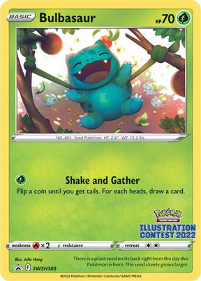 Bulbasaur (Illustration Contest 2022) SWSH303, Sword & Shield Promos, Normal, English Pokémon TCG card