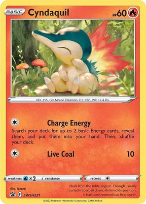 Cyndaquil (Cosmos Holo) SWSH221, Sword & Shield Promos, Holo, English Pokémon TCG card
