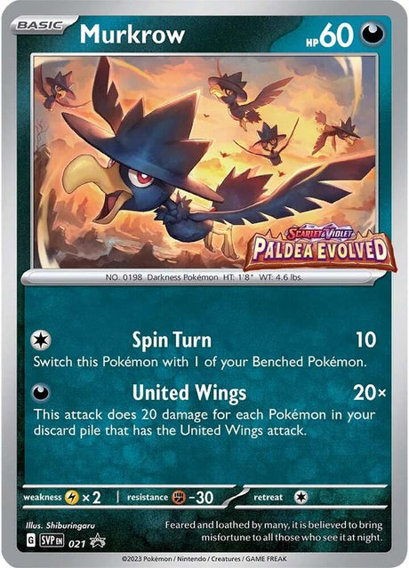Murkrow (Prerelease) 021 - Pokemon TCG Scarlet & Violet Promos card