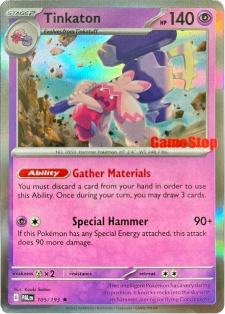 Tinkaton (GameStop Exclusive) 105 - Pokemon TCG Scarlet & Violet Promos card
