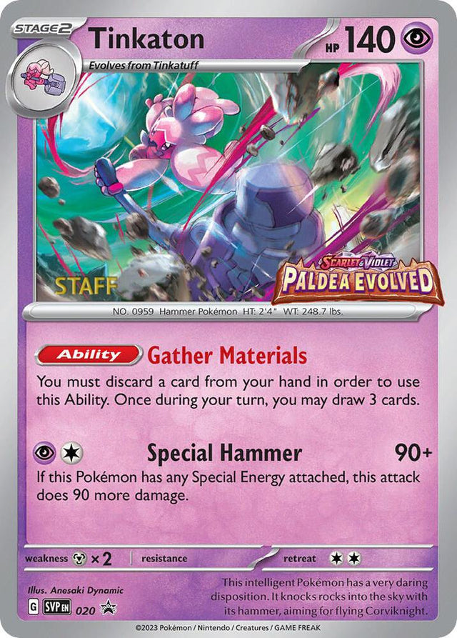 Tinkaton (Prerelease) [Staff] 020 - Pokemon TCG Scarlet & Violet Promos card