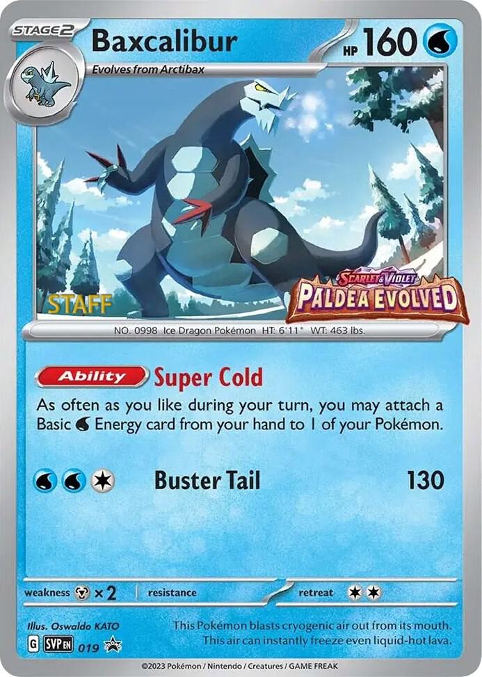 Baxcalibur (Prerelease) [Staff] 019 - Pokemon TCG Scarlet & Violet Promos card