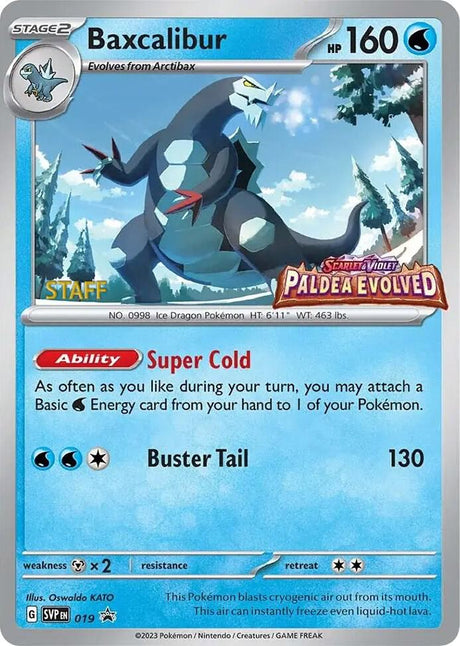 Baxcalibur (Prerelease) [Staff] 019 - Pokemon TCG Scarlet & Violet Promos card