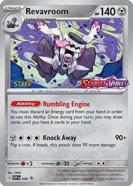 Revavroom (Prerelease) [Staff] 008 - Pokemon TCG Scarlet & Violet Promos card