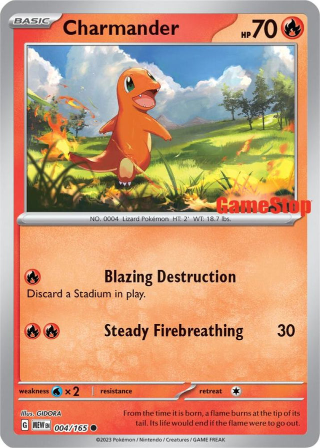 Charmander (GameStop Exclusive) 004 - Pokemon TCG Scarlet & Violet Promos card