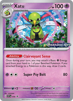 Xatu (Prerelease) 059 - Pokemon TCG Scarlet & Violet Promos card