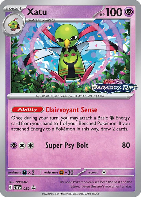 Xatu (Prerelease) 059 - Pokemon TCG Scarlet & Violet Promos card
