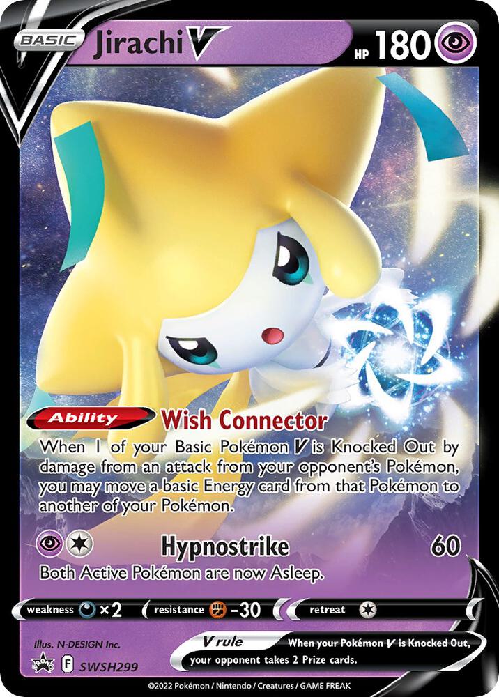 Jirachi V SWSH299, Sword & Shield Promos, Holo, English Pokémon TCG card
