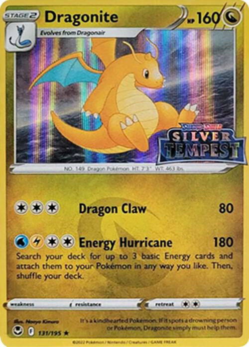 Dragonite (Silver Tempest Stamped) 131/195, Sword & Shield Promos, Holo, English Pokémon TCG card
