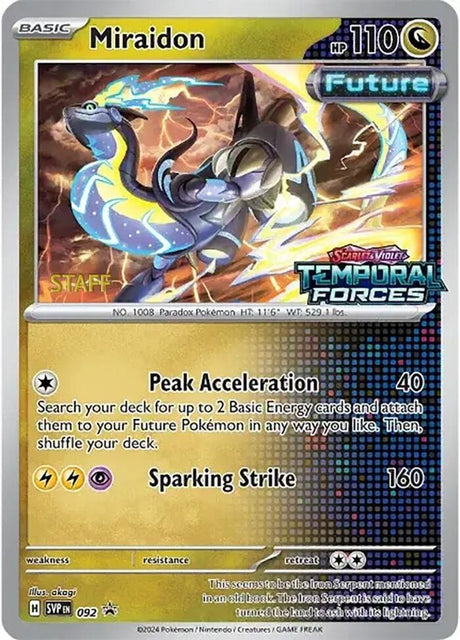 Miraidon (Prerelease) [Staff] 092 - Pokemon TCG Scarlet & Violet Promos card