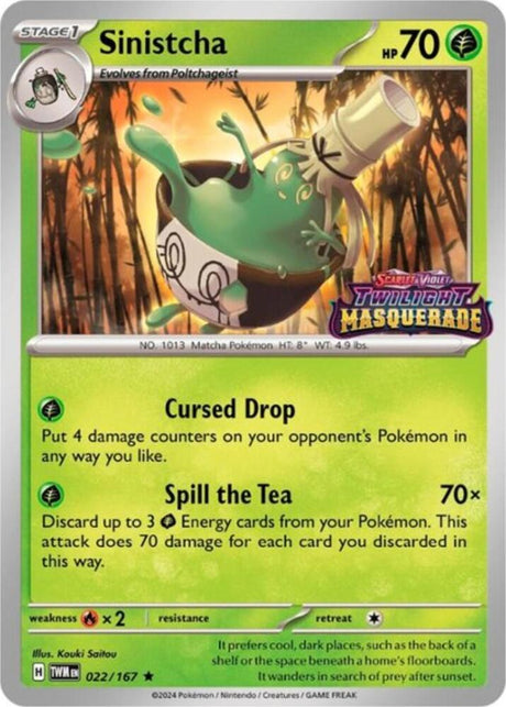Sinistcha (Twilight Masquerade Stamped) 022 - Pokemon TCG Scarlet & Violet Promos card