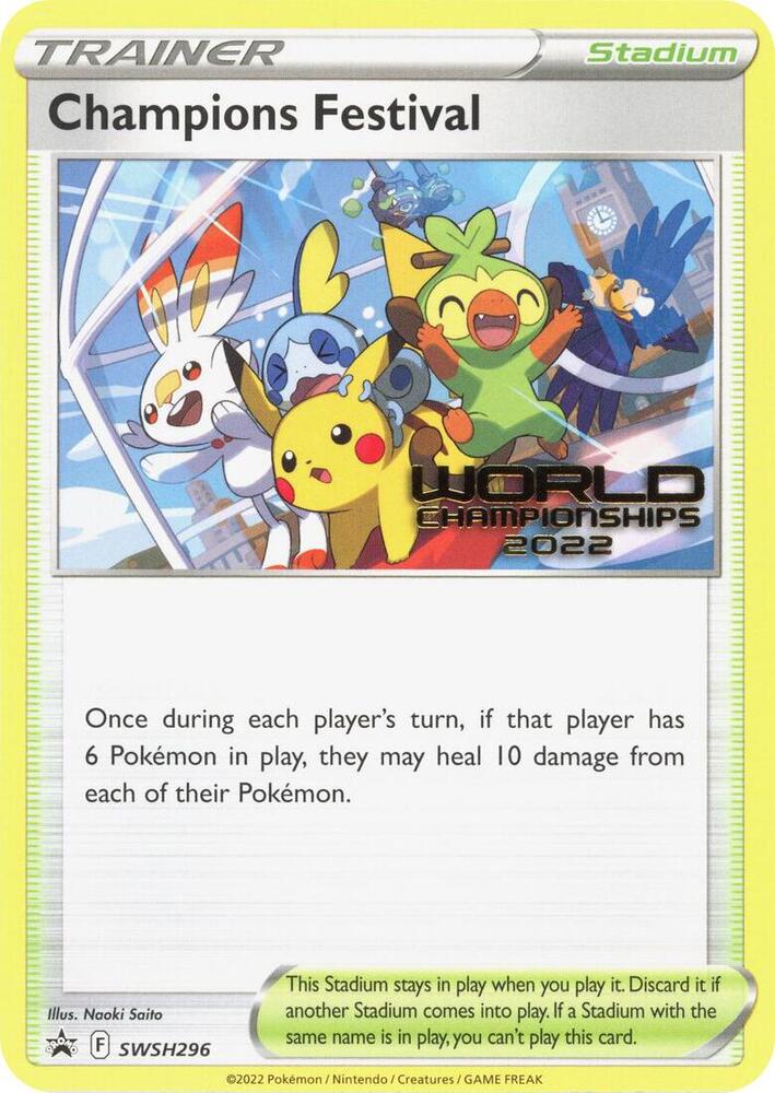 Champions Festival (World Championships 2022) SWSH296, Sword & Shield Promos, Normal, English Pokémon TCG card