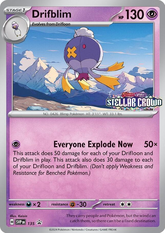 Drifblim (Prerelease) 135 - Pokemon TCG Scarlet & Violet Promos card