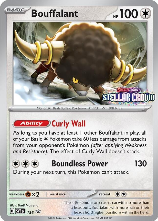 Bouffalant (Prerelease) 136 - Pokemon TCG Scarlet & Violet Promos card
